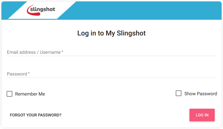 Slingshot login hot sale